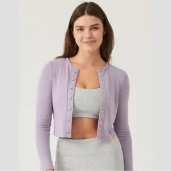 Outdoor Voices Cozy Rib Knit Cropped Snap Cardigan - Picture 1 of 7